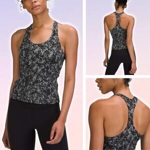LULULEMON Cool Racerback Tank Top Shorter Length Sz 4 Blossom Overlay Starlight